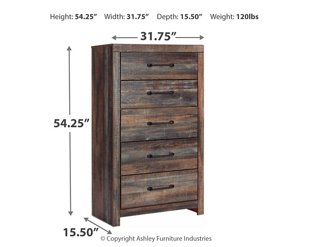 Drystan  Panel Bed With Mirrored Dresser And Chest