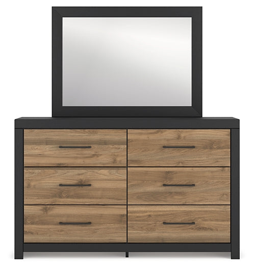 Vertani Twin Panel Bed with Mirrored Dresser and 2 Nightstands