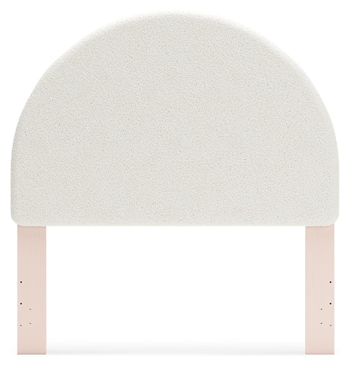 Wistenpine Full Upholstered Panel Headboard with Mirrored Dresser