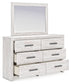 Cayboni Full Panel Bed with Mirrored Dresser and Nightstand