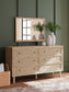 Cielden King Panel Headboard with Mirrored Dresser, Chest and Nightstand