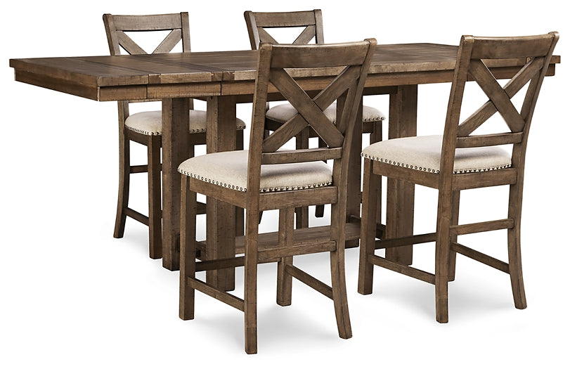 Moriville Counter Height Dining Table and 4 Barstools