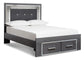 Lodanna Queen Panel Bed with 2 Storage Drawers with Mirrored Dresser and 2 Nightstands