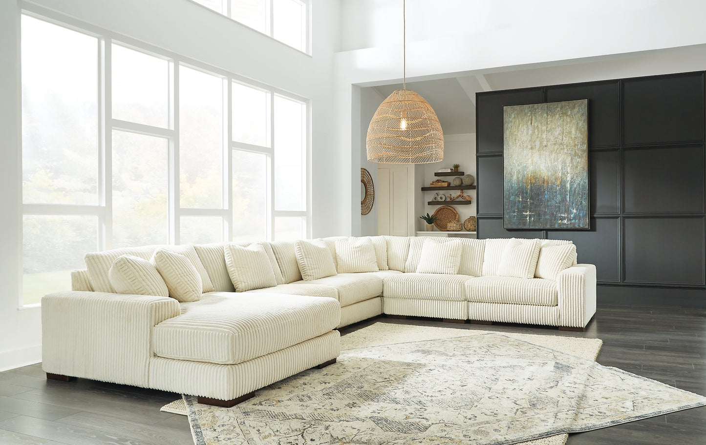 Lindyn 6-Piece Sectional with Ottoman